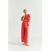 Xandres - Pali Losse broek rode katoen elastische tailleband.